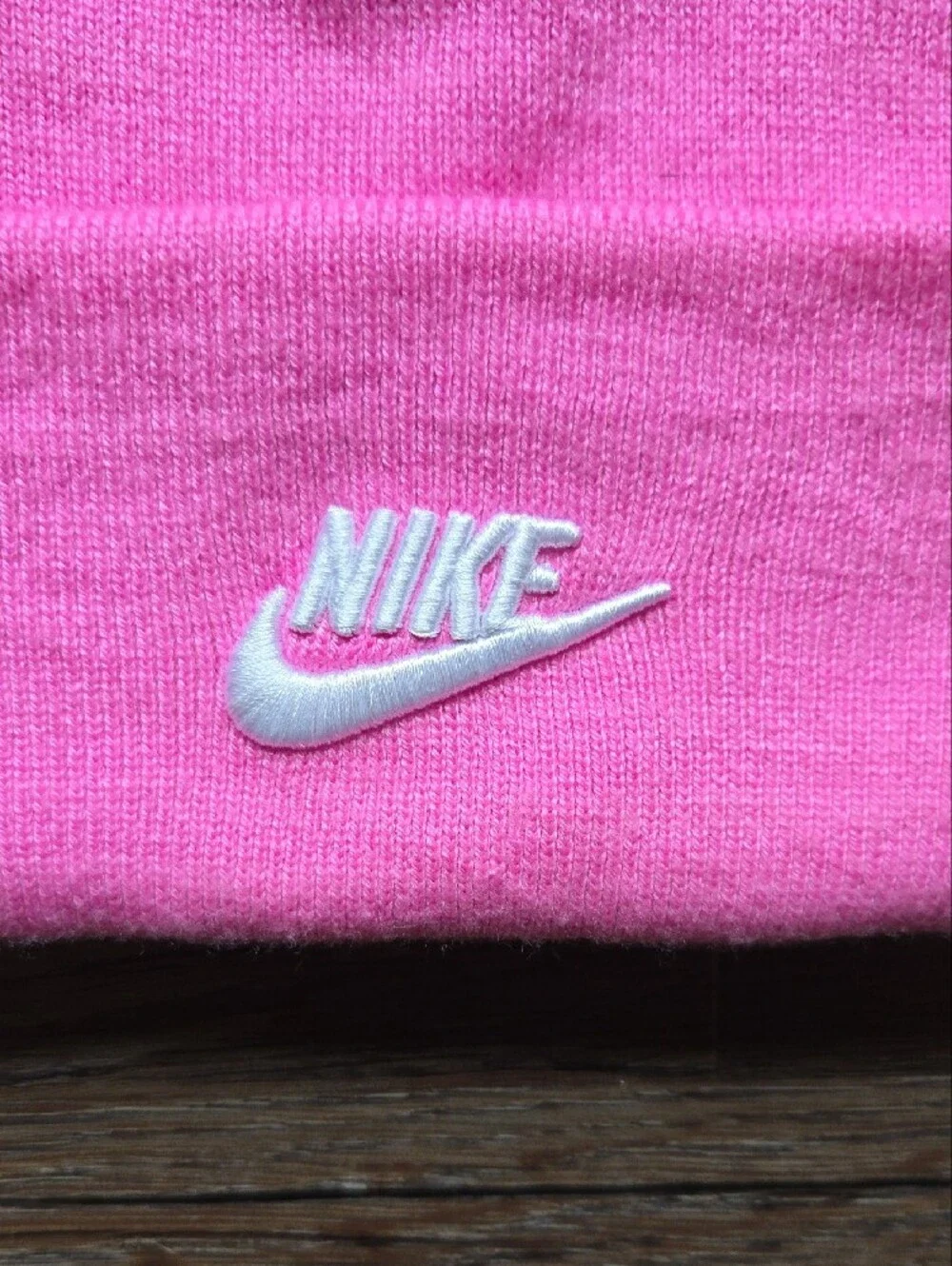 Nwt Nike Hot Pink Cuffed Beanie with White Swoosh
